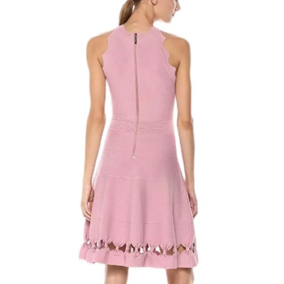 Ted Baker London Cherina Dusty Rose Knit Cutout Skater Fit & Flare Dress Size 3 - Picture 2 of 15
